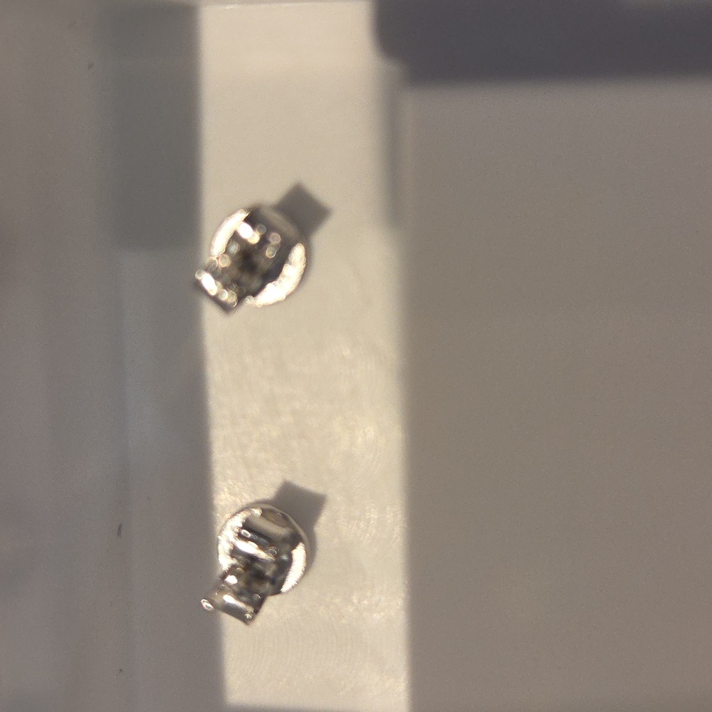 Moissanite Silver Stud Earrings - Picture 3 of 3